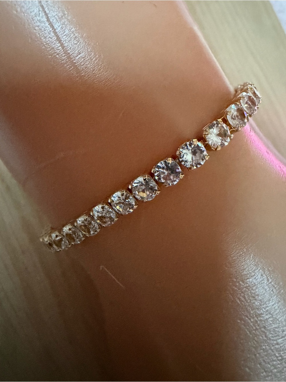 maurices Rhinestone Tennis Bracelet in Gold NWT